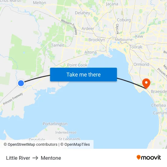 Little River to Mentone map