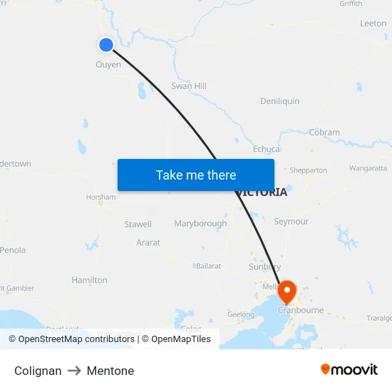 Colignan to Mentone map