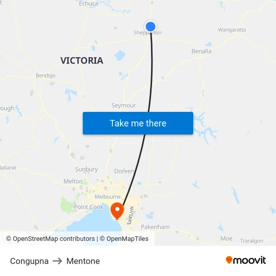 Congupna to Mentone map