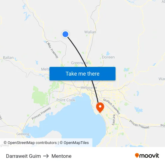 Darraweit Guim to Mentone map