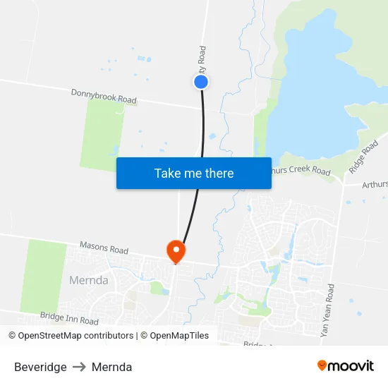 Beveridge to Mernda map