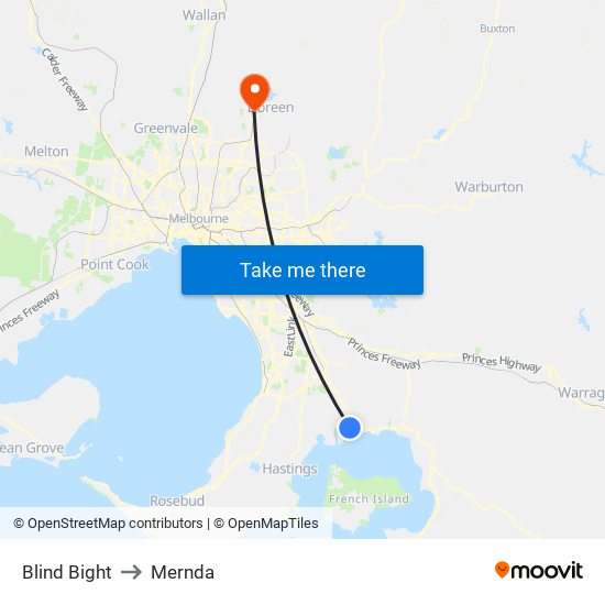 Blind Bight to Mernda map