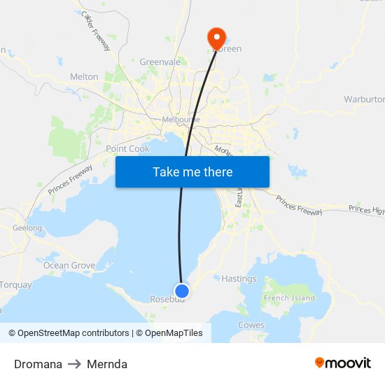 Dromana to Mernda map