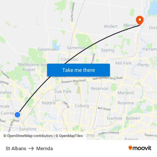 St Albans to Mernda map