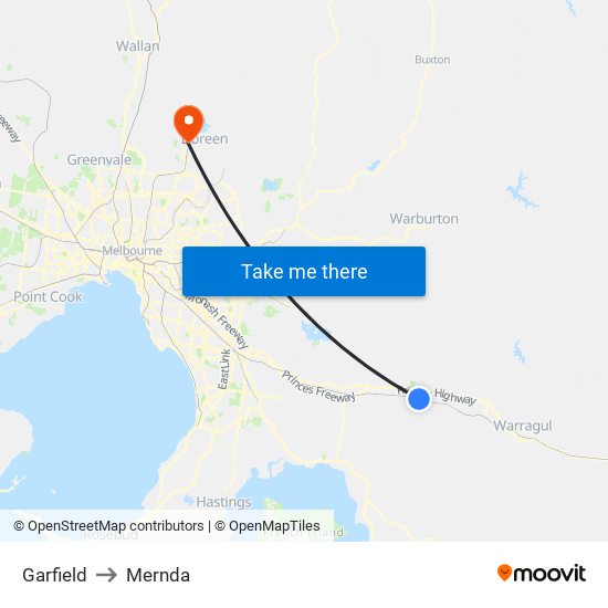 Garfield to Mernda map