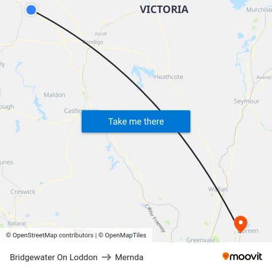 Bridgewater On Loddon to Mernda map