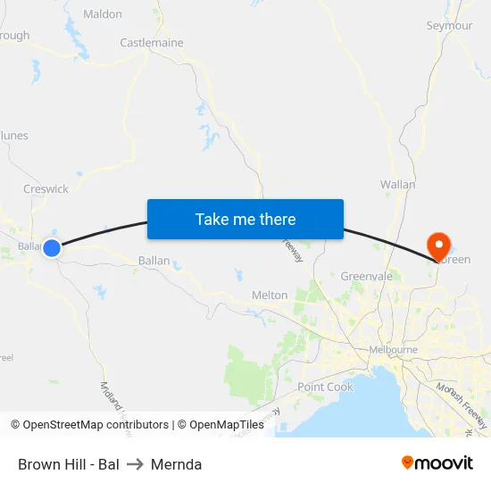 Brown Hill - Bal to Mernda map