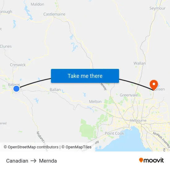 Canadian to Mernda map