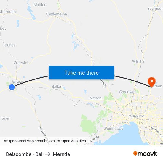 Delacombe - Bal to Mernda map