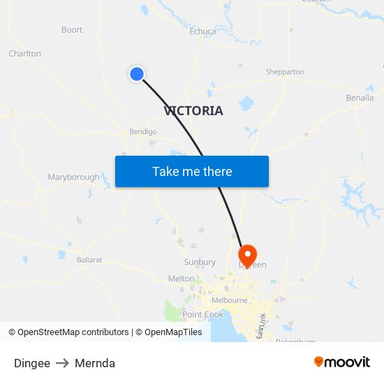 Dingee to Mernda map