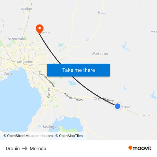 Drouin to Mernda map