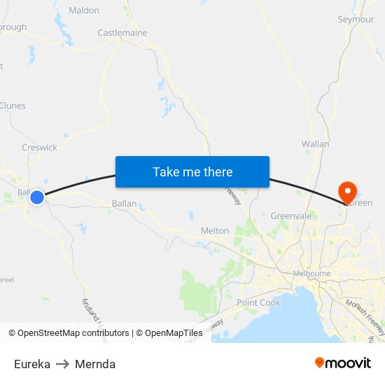 Eureka to Mernda map