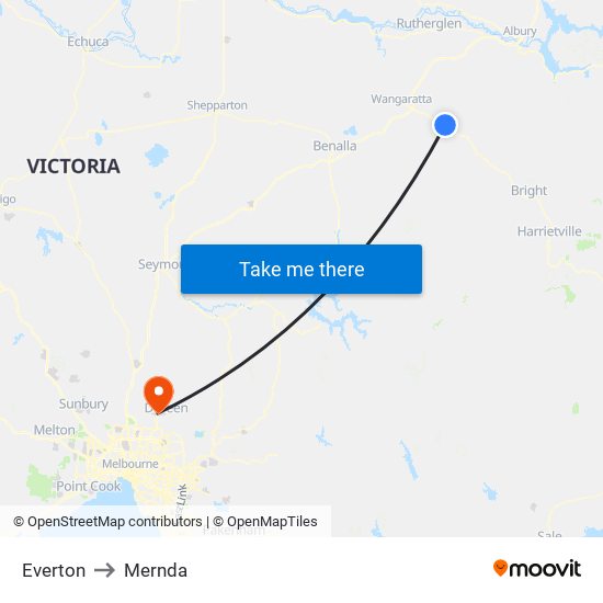 Everton to Mernda map