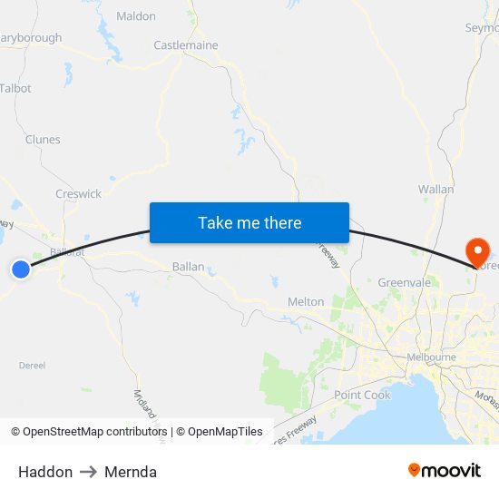 Haddon to Mernda map