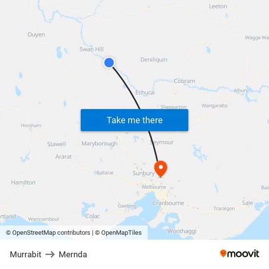 Murrabit to Mernda map