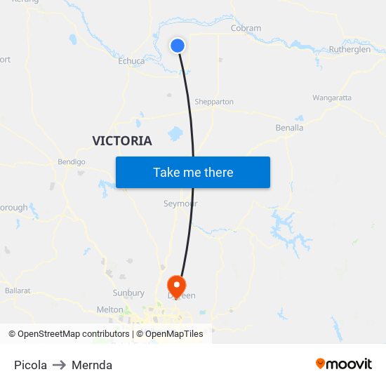 Picola to Mernda map