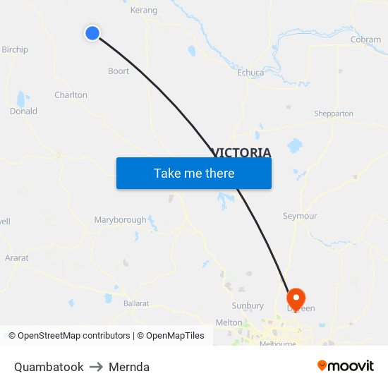 Quambatook to Mernda map