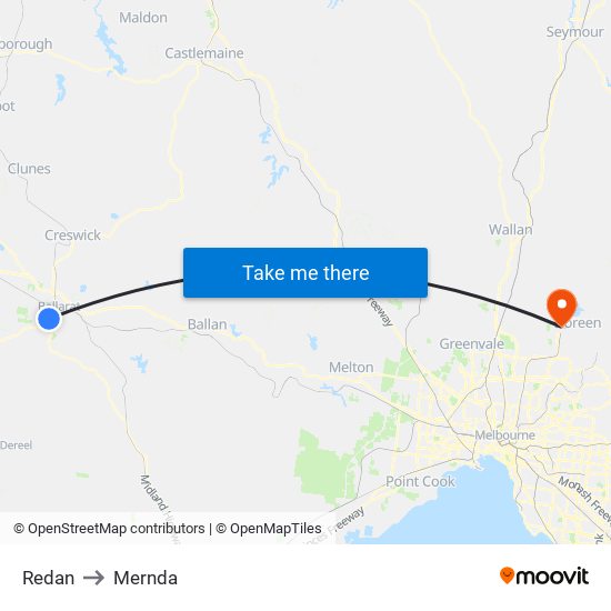 Redan to Mernda map