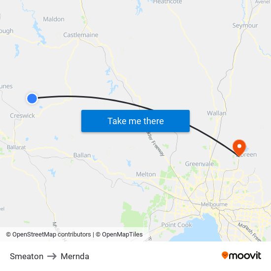 Smeaton to Mernda map