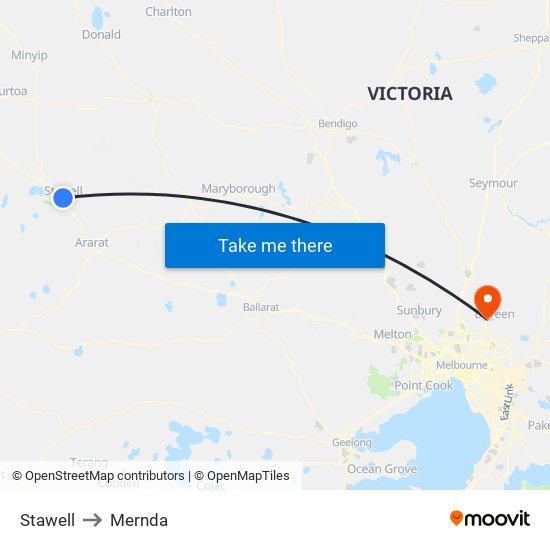 Stawell to Mernda map