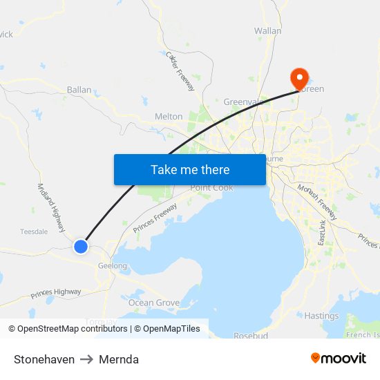 Stonehaven to Mernda map