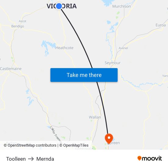 Toolleen to Mernda map