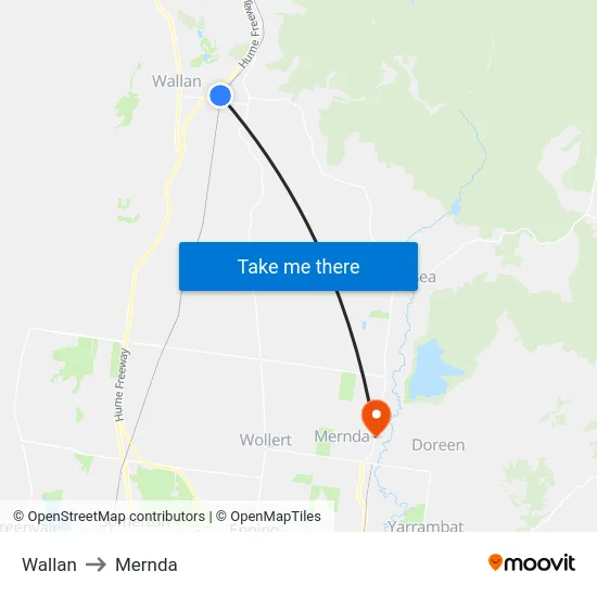 Wallan to Mernda map