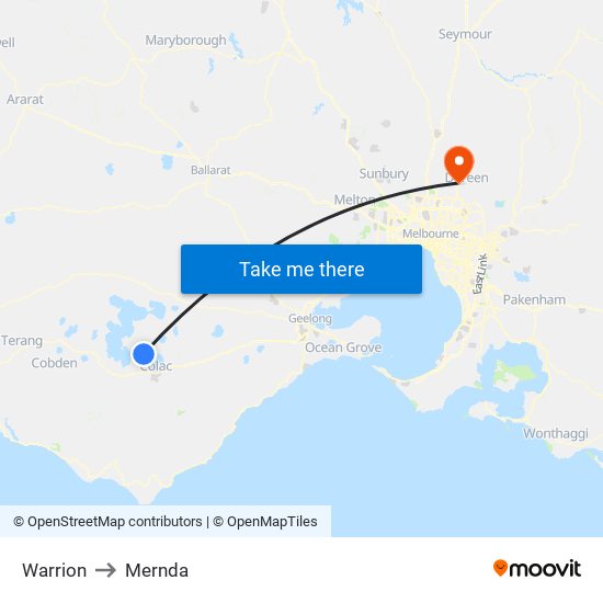 Warrion to Mernda map