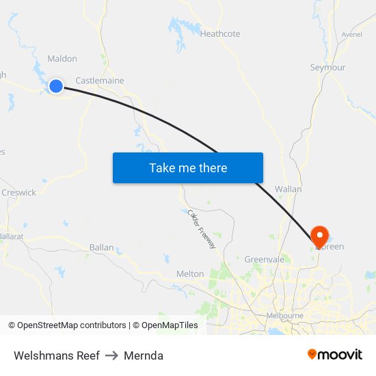 Welshmans Reef to Mernda map