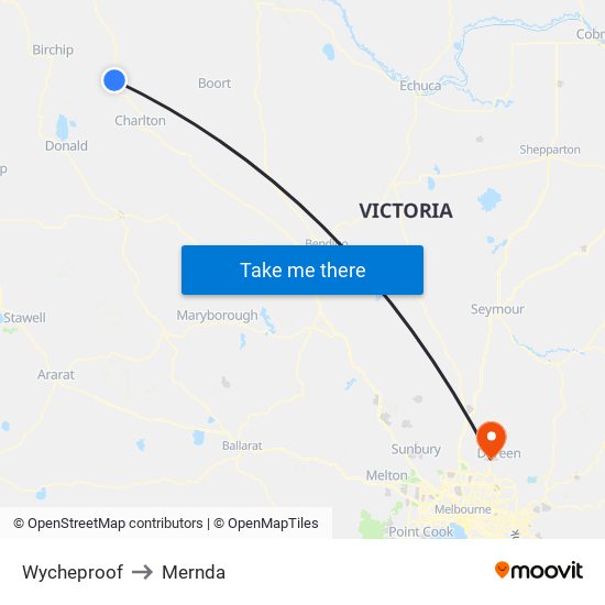 Wycheproof to Mernda map