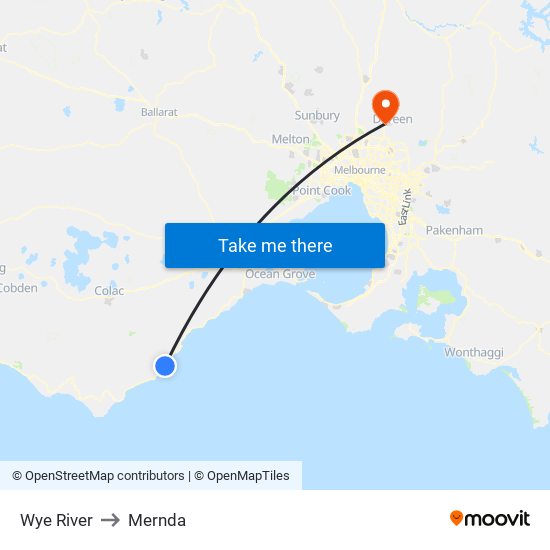 Wye River to Mernda map