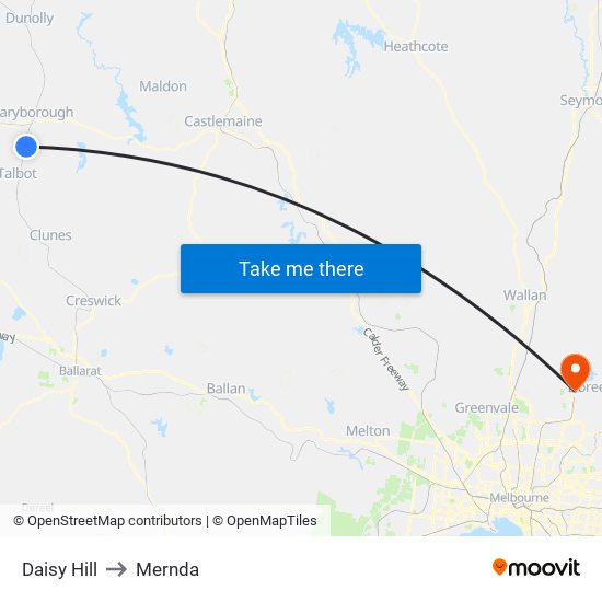 Daisy Hill to Mernda map