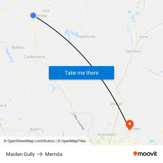 Maiden Gully to Mernda map