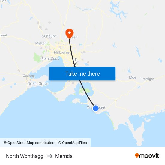 North Wonthaggi to Mernda map