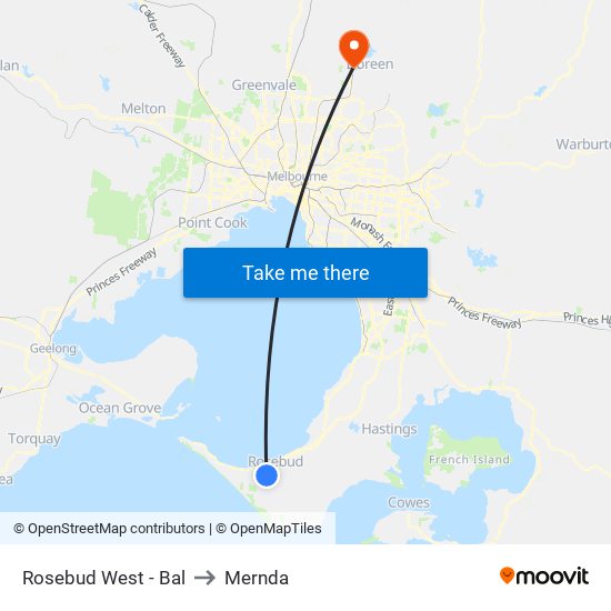 Rosebud West - Bal to Mernda map