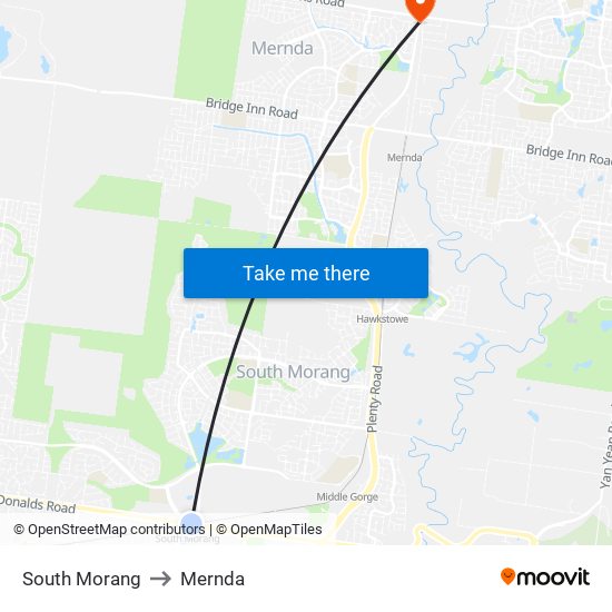 South Morang to Mernda map