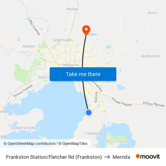 Frankston Station/Fletcher Rd (Frankston) to Mernda map
