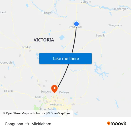 Congupna to Mickleham map