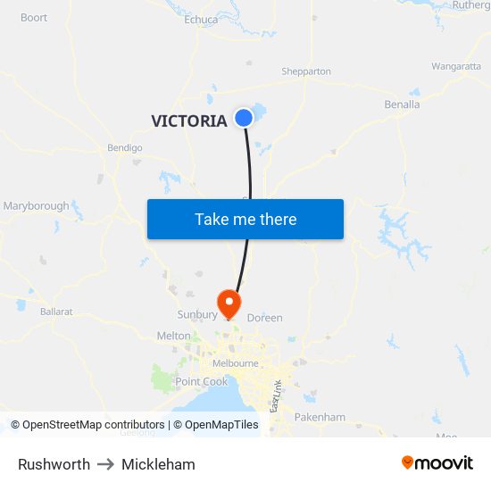 Rushworth to Mickleham map