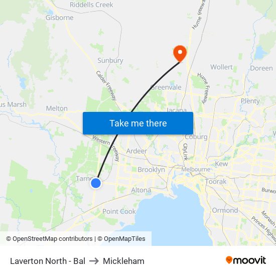 Laverton North - Bal to Mickleham map