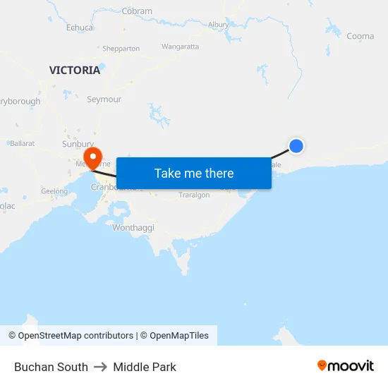 Buchan South to Middle Park map