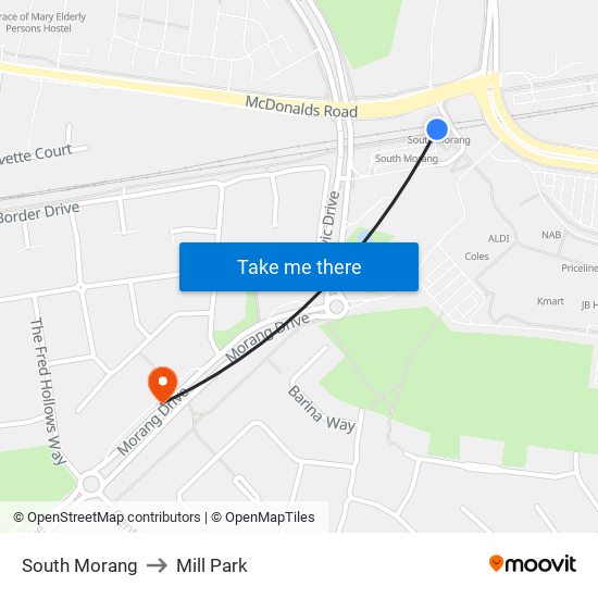 South Morang to Mill Park map