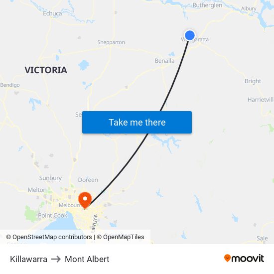 Killawarra to Mont Albert map