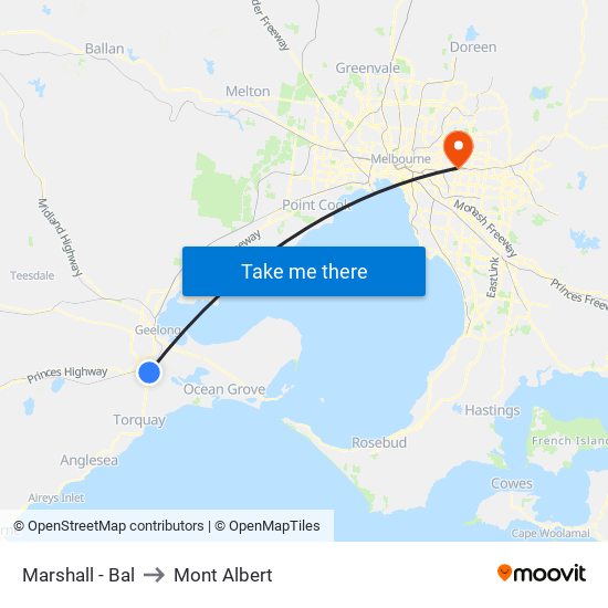 Marshall - Bal to Mont Albert map