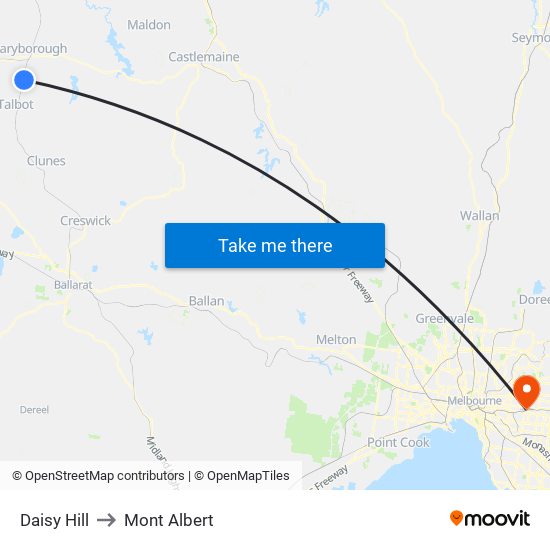 Daisy Hill to Mont Albert map