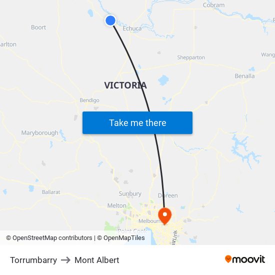 Torrumbarry to Mont Albert map