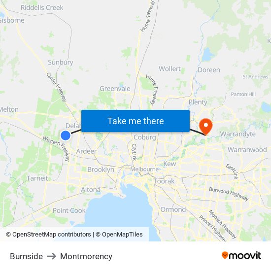 Burnside to Montmorency map
