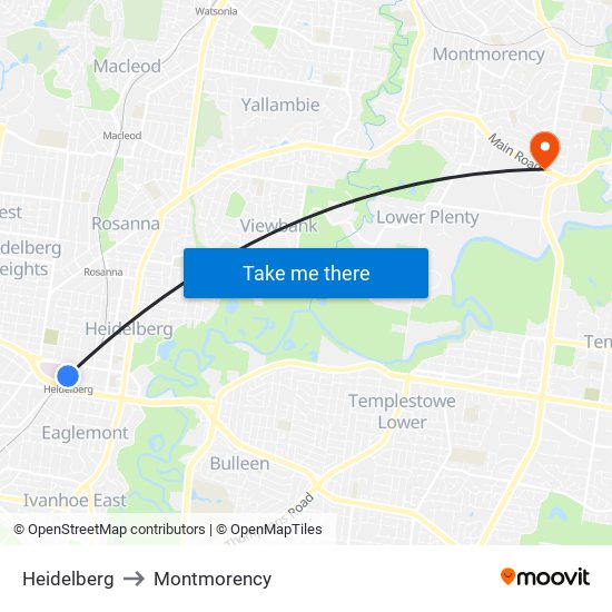 Heidelberg to Montmorency map