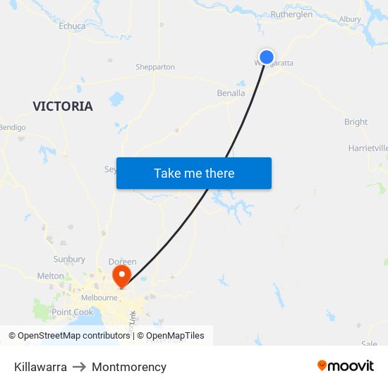 Killawarra to Montmorency map