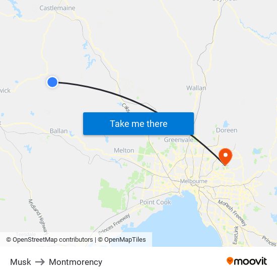 Musk to Montmorency map